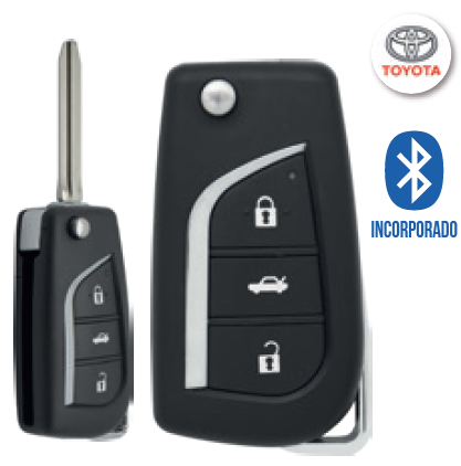 ALARMA DE SEGURIDAD 360° 12V CON FLIP LLAVE PARA MODELO TOYOTA CON BLUETOOH INCORPORADO