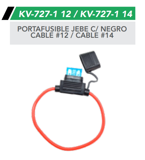 PORTAFUSIBLE JEBE CON CABLE NEGRO CABLE #14 