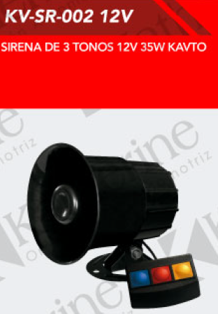 SIRENA DE 3 TONOS 12V 35W
