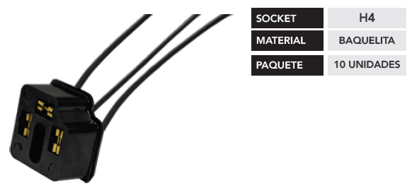 SOCKET PARA H4 BAQUELITA REFORZADA