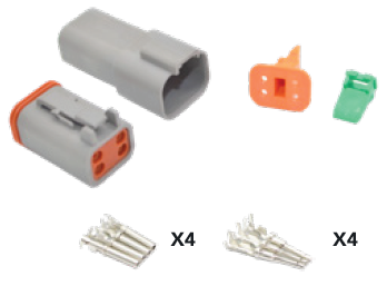 CONECTOR CUADRADO 4PINES PARA ARMAR MACHO/HEMBRA MODELO DEUTSCH