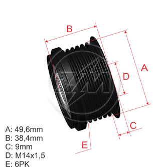 FORD ECOSPORT/ BMX X1.X2/DR:17MM/DH:13MM/6RANURAS